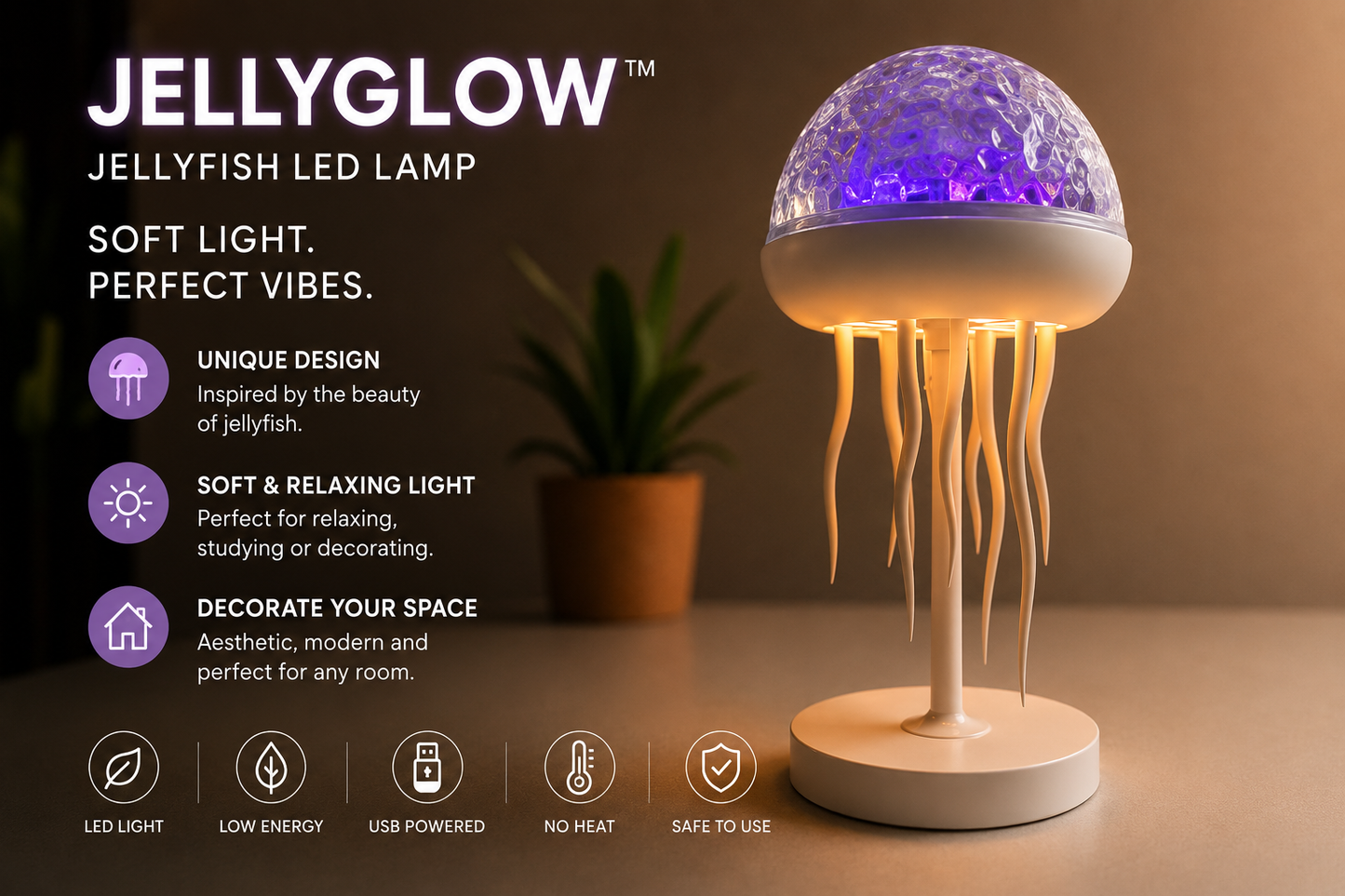 Jellyfish Lamp for Relaxing Spaces